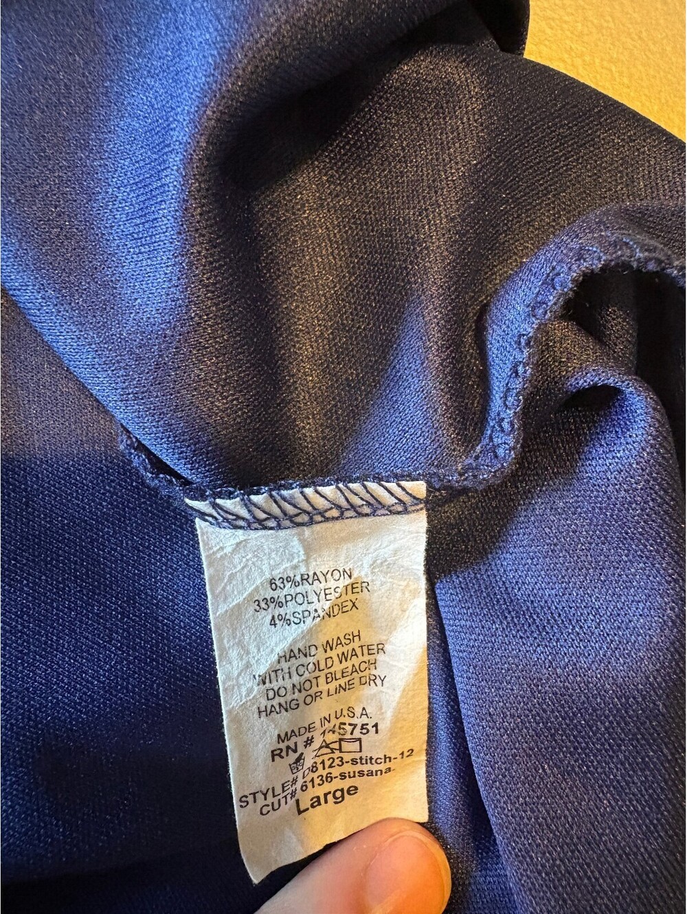 41 Hawthorn Large Navy Blue and Pink Floral Wrap Dress with Belt - Picture 6 of 9